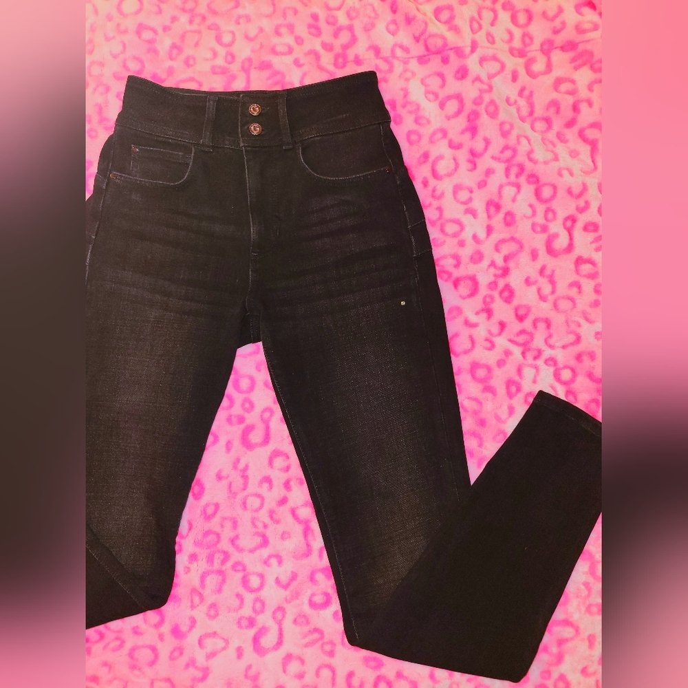 GUESS high-rise skinny dark grey "shape up" jeans